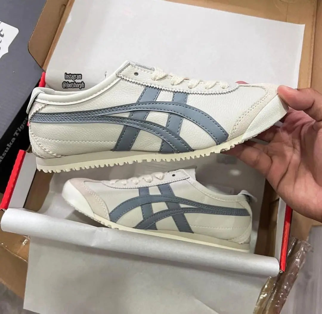 Onitsuk_a Tiger Mexico 66 Beige Cream Grey Mens Premium First Copy Sneakers D-1960