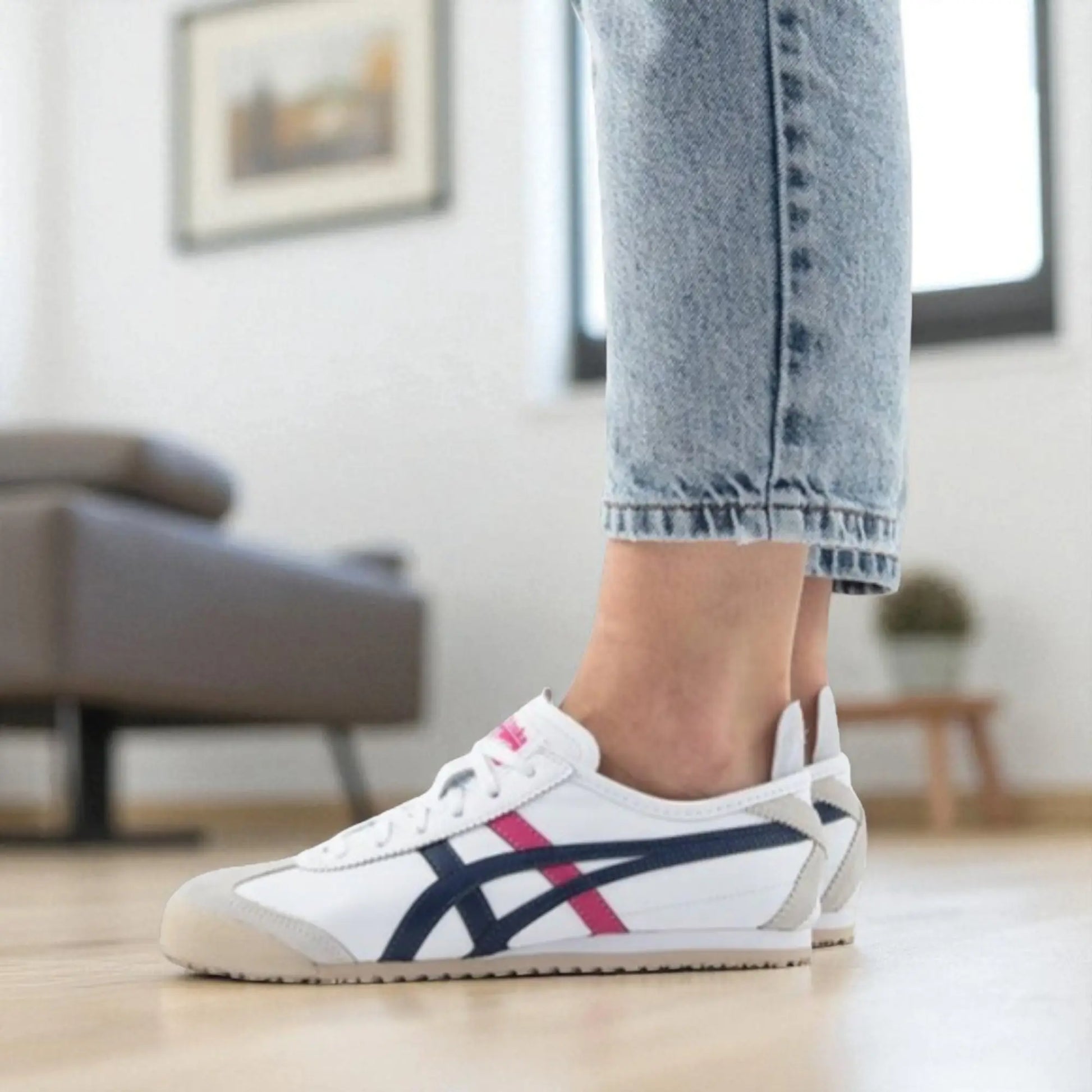 Onitsuk_a Tiger Mexico 66 WhiteBluePink  Girls Premium First Copy Sneakers D-1959