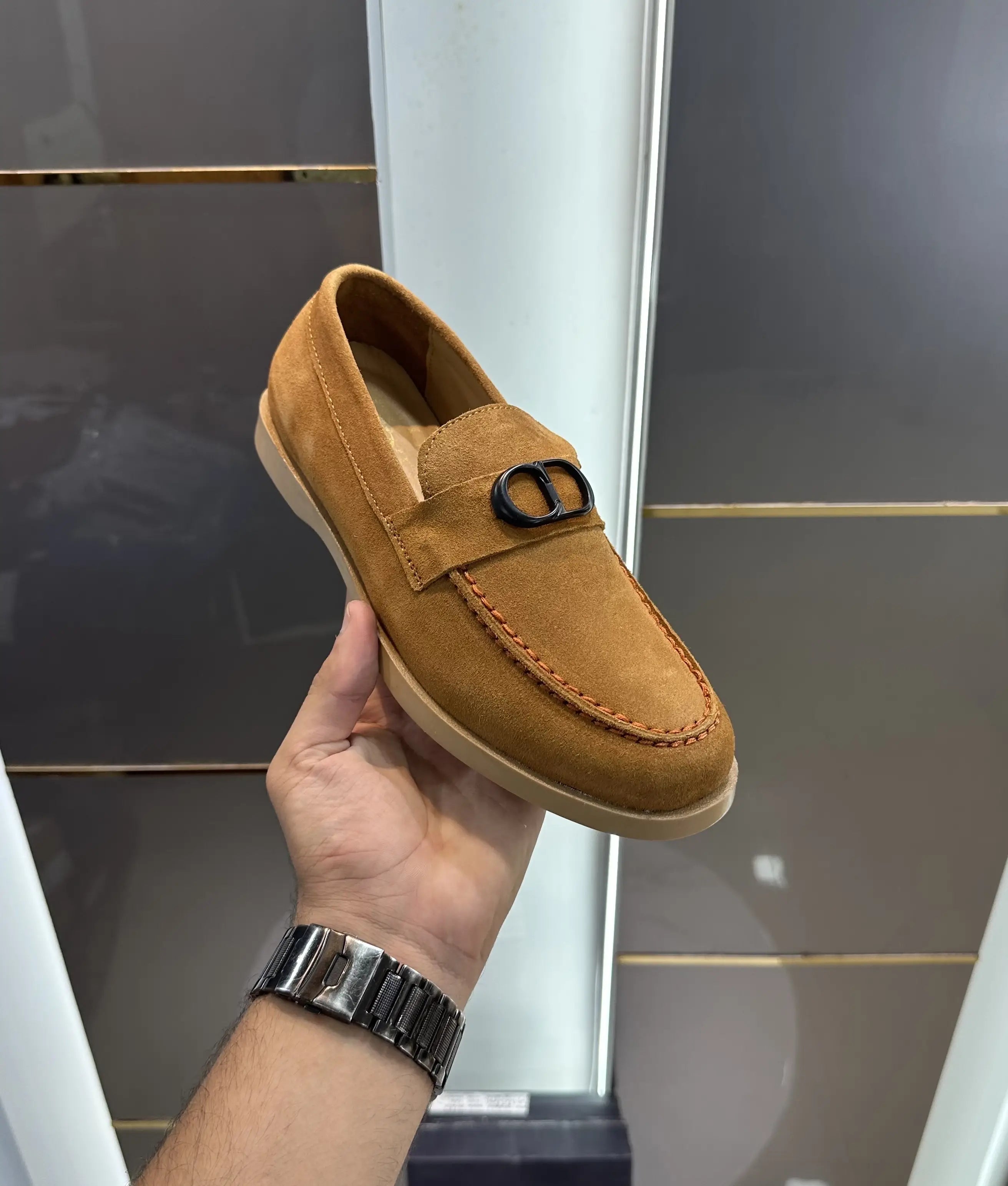 Dior_CD Logo Tan Premium Formal Loafer