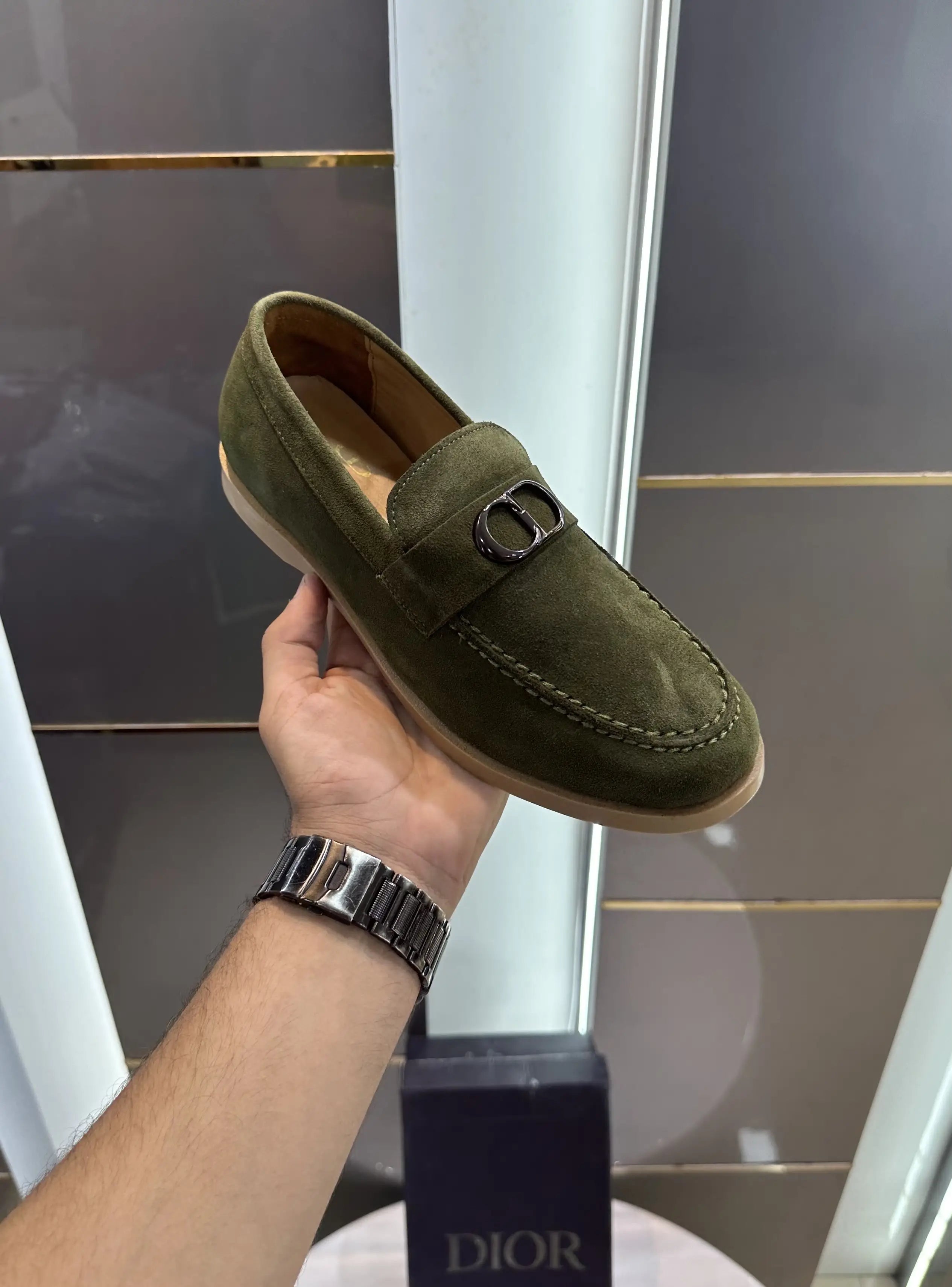 Dior_CD Logo Green Premium Formal Loafer