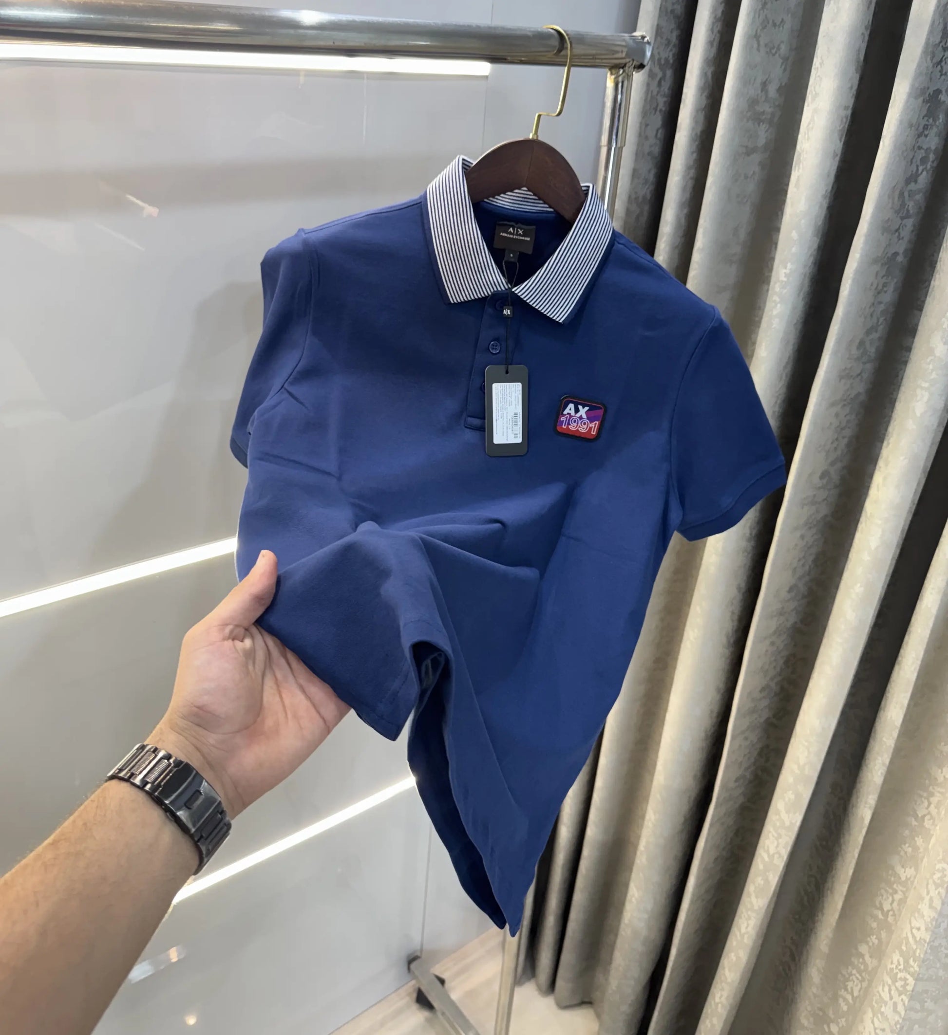 Arman i Exchange Petrol Blue Logo Work Premium Polo T-Shirt