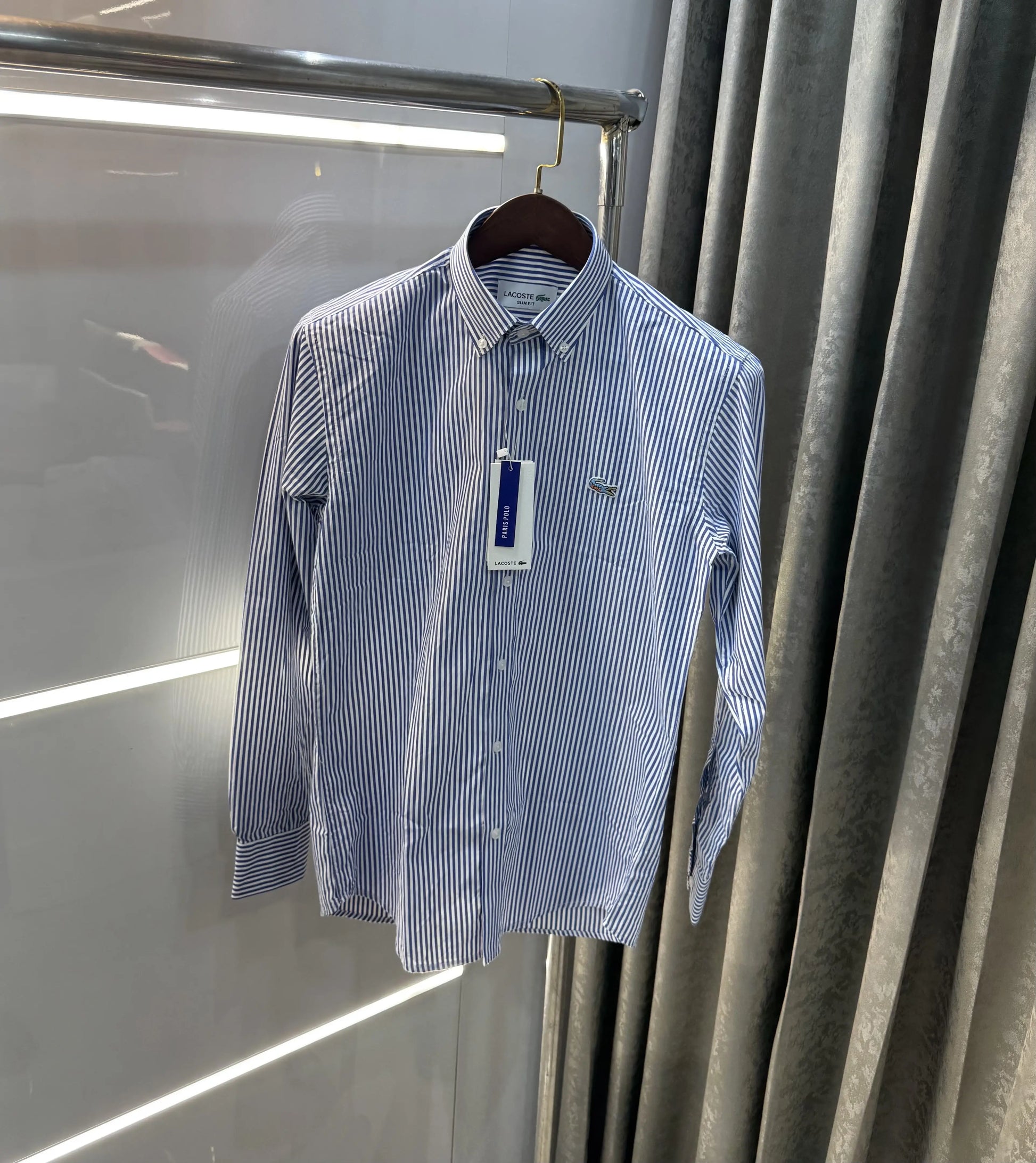 Lacoste Blue Stripes Premium Linen Shirt