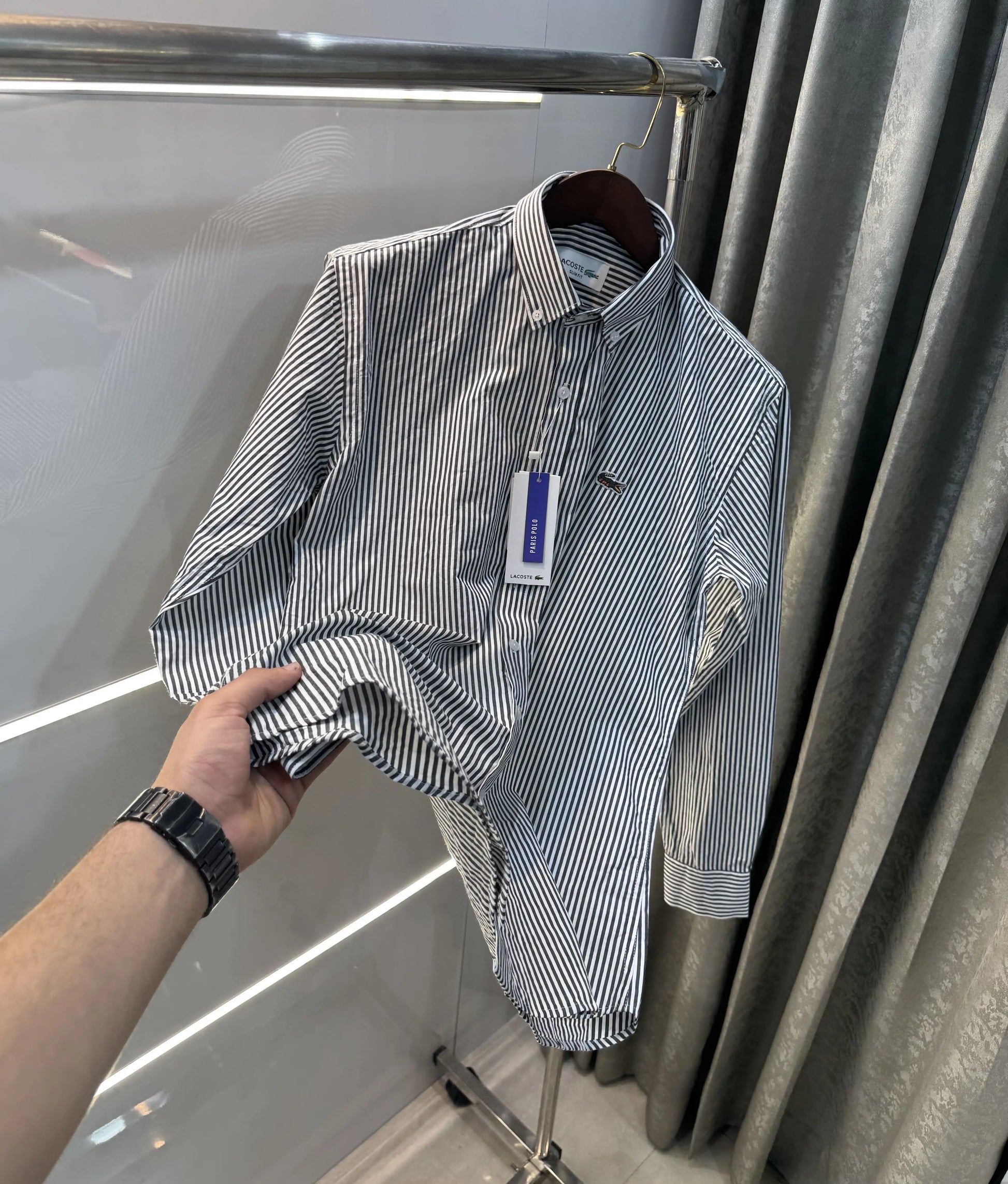 Lacoste Black Stripes Premium Shirt