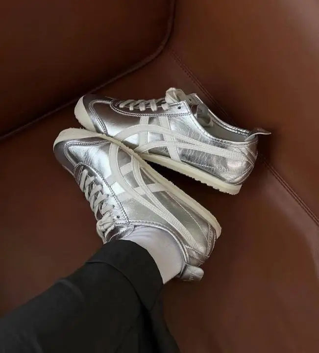 Onitsuk_a Tiger Mexico 66 Silver White Mens 7A Premium D-1916