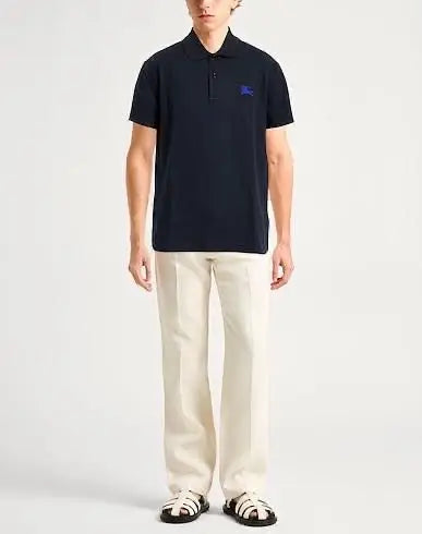 Burberr y Navy Blue Embroidery Logo  Premium Classic Polo T-Shirt