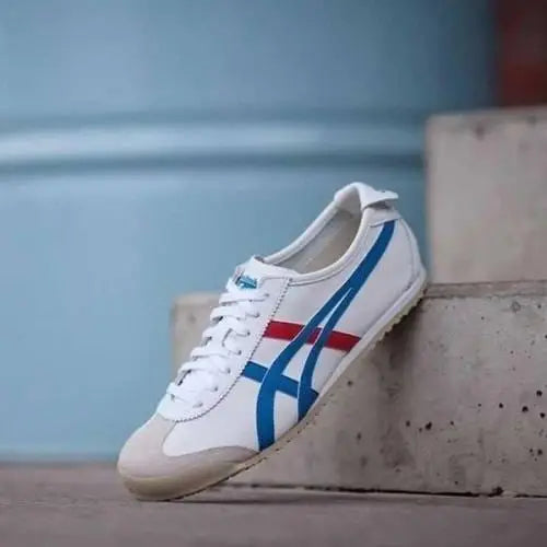 Onitsuka Tiger Sneakers Mexico 66 White Blue Red Sneakers for Men D-1777