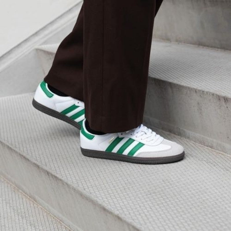 Adidass SAMBA LEATHER WHITE GREEN WOMENS 