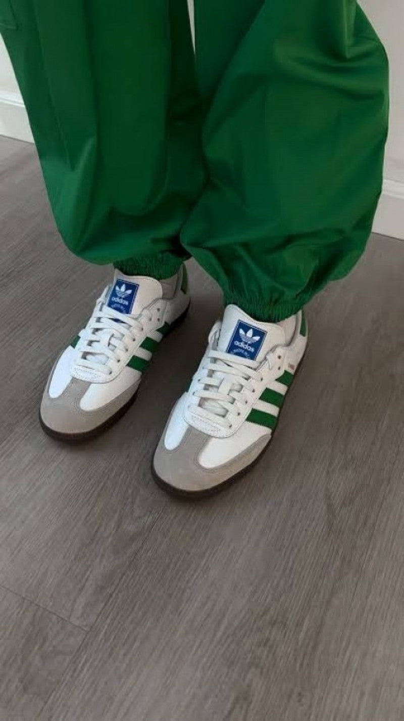 Adidass SAMBA LEATHER WHITE GREEN WOMENS 