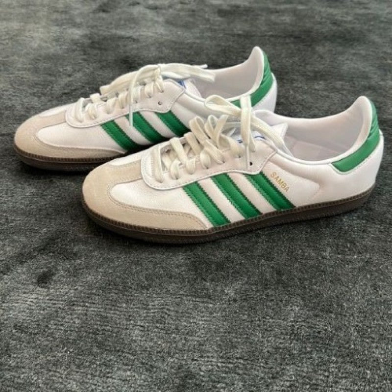 Adidass SAMBA LEATHER WHITE GREEN WOMENS 