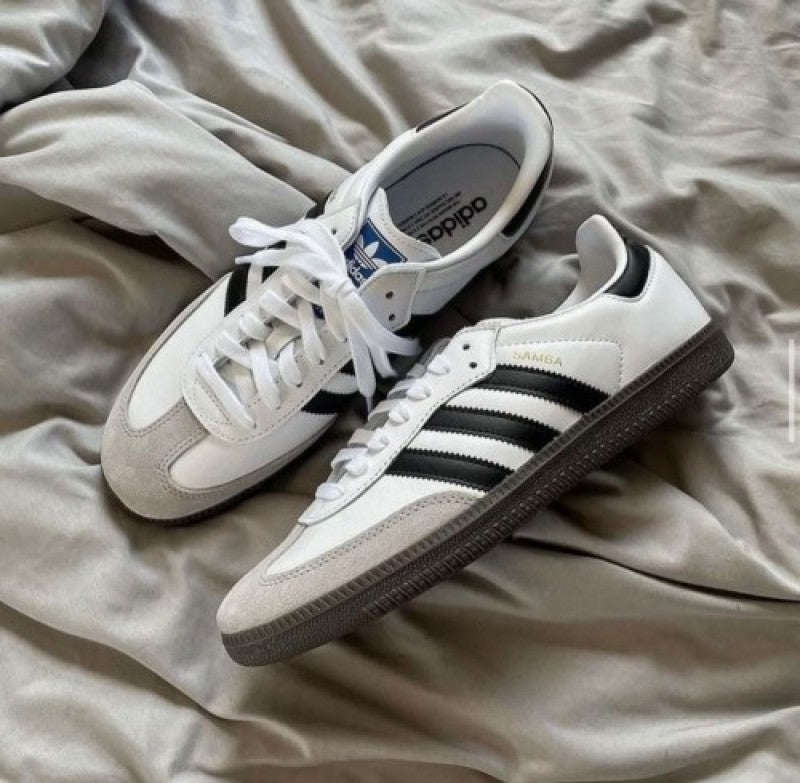 Adidass Samba Leather White Black Womens