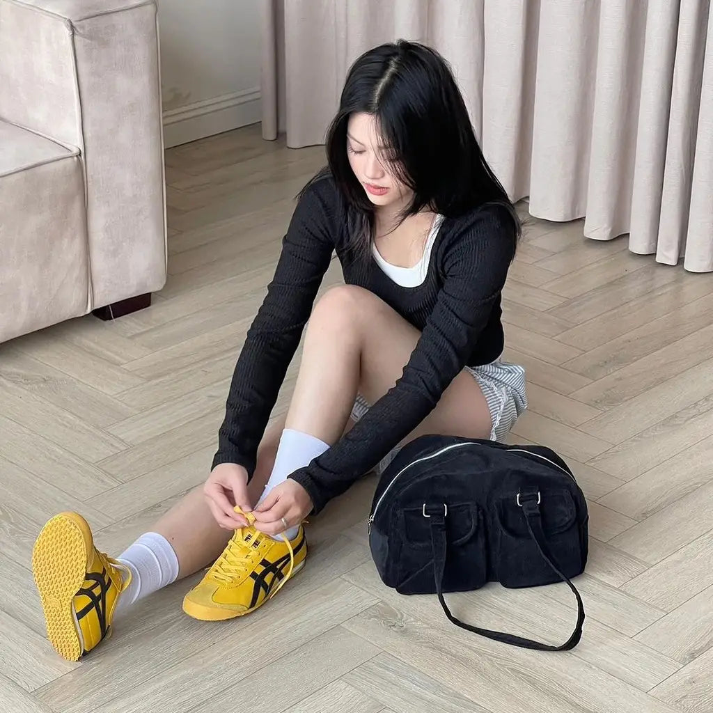 Onitsuk_a Tiger Mexico 66 - YellowBlack  Girls Premium First Copy Sneakers D-1915