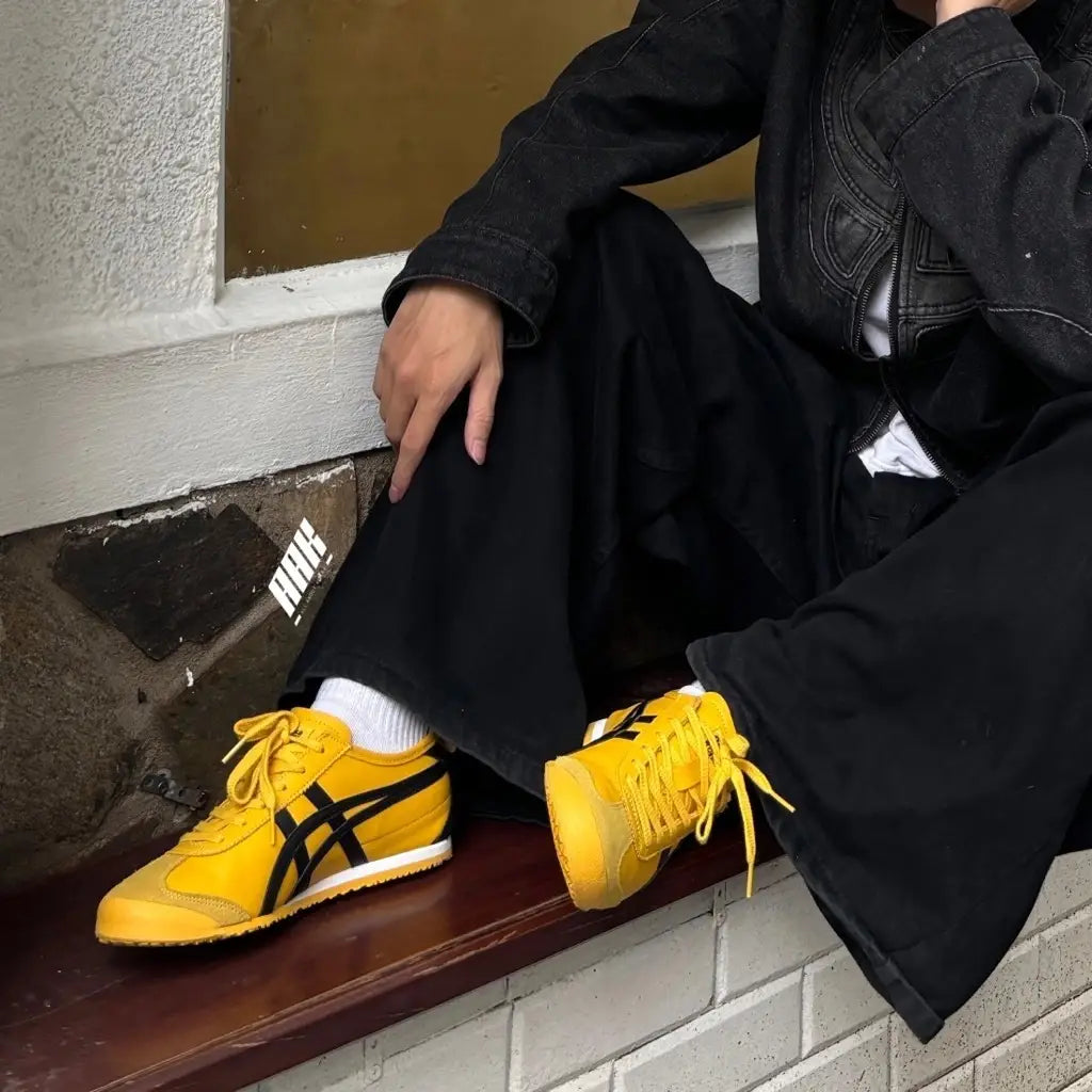 Onitsuk_a Tiger Mexico 66 - YellowBlack  Girls Premium First Copy Sneakers D-1915