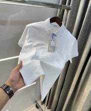 Burberr y White Embroidery Logo  Premium Classic Polo T-Shirt