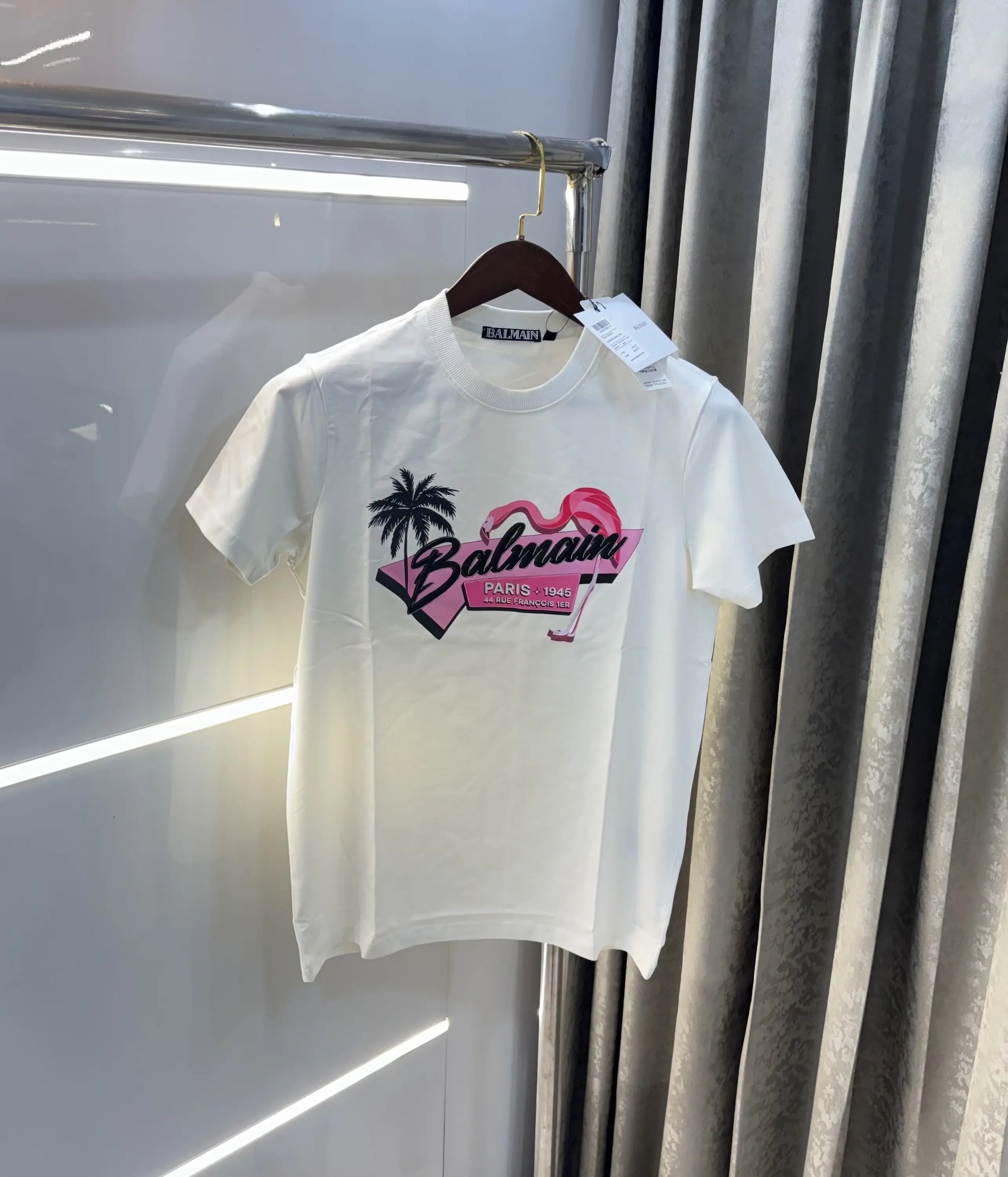 Balmain Paris White Logo Work Premium T-Shirt
