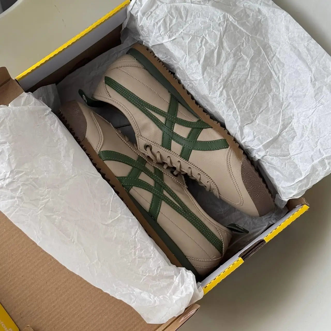 Onitsuka Tiger Mexico 66 SD Beige Green  7A Premium Sneakers D-2078