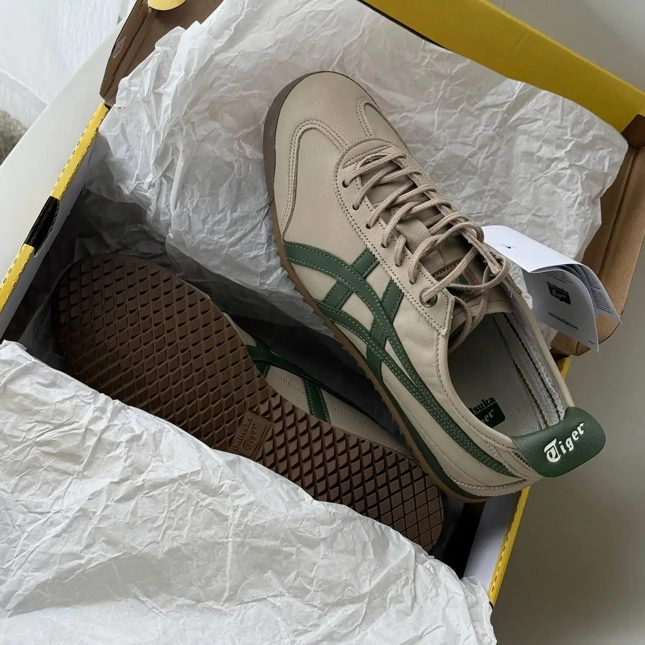 Onitsuka Tiger Mexico 66 SD Beige Green  7A Premium Sneakers D-2078