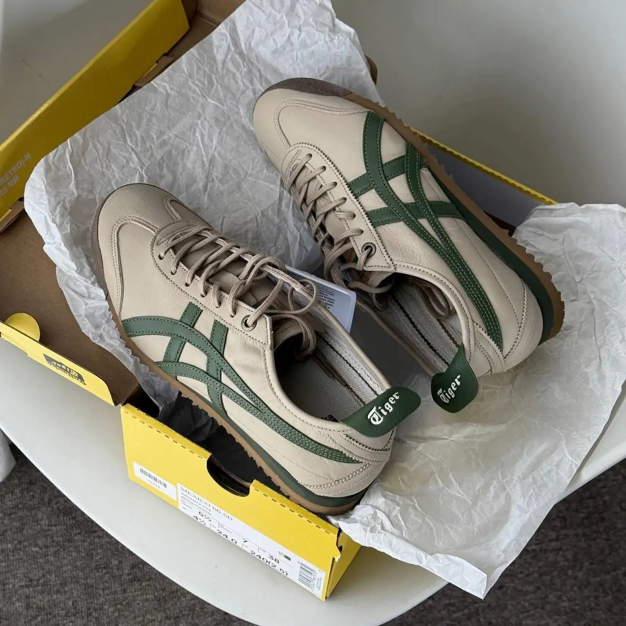 Onitsuka Tiger Mexico 66 SD Beige Green  7A Premium Sneakers D-2078
