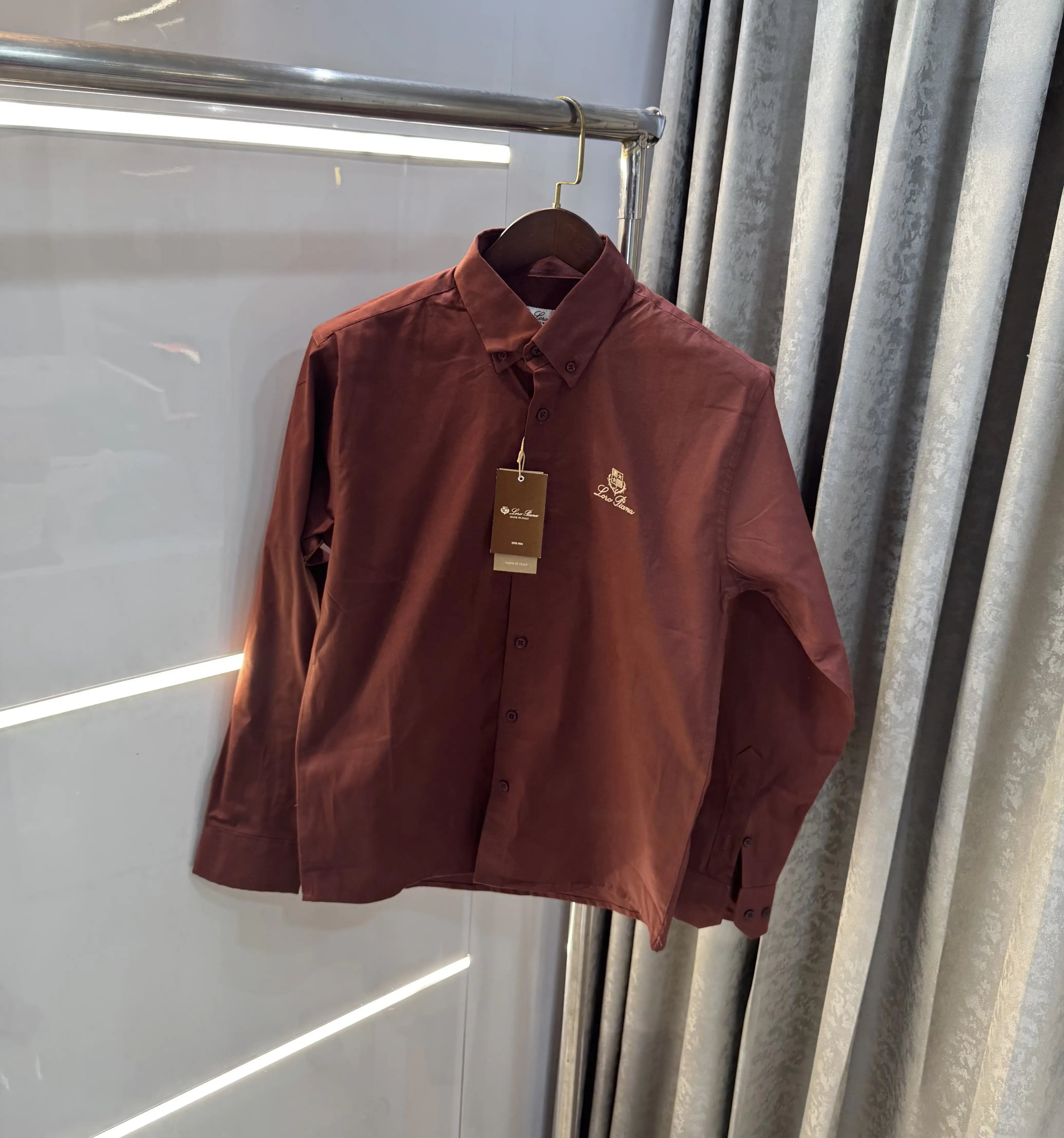 Loro Piana Rust Embroidery Logo Premium Shirt