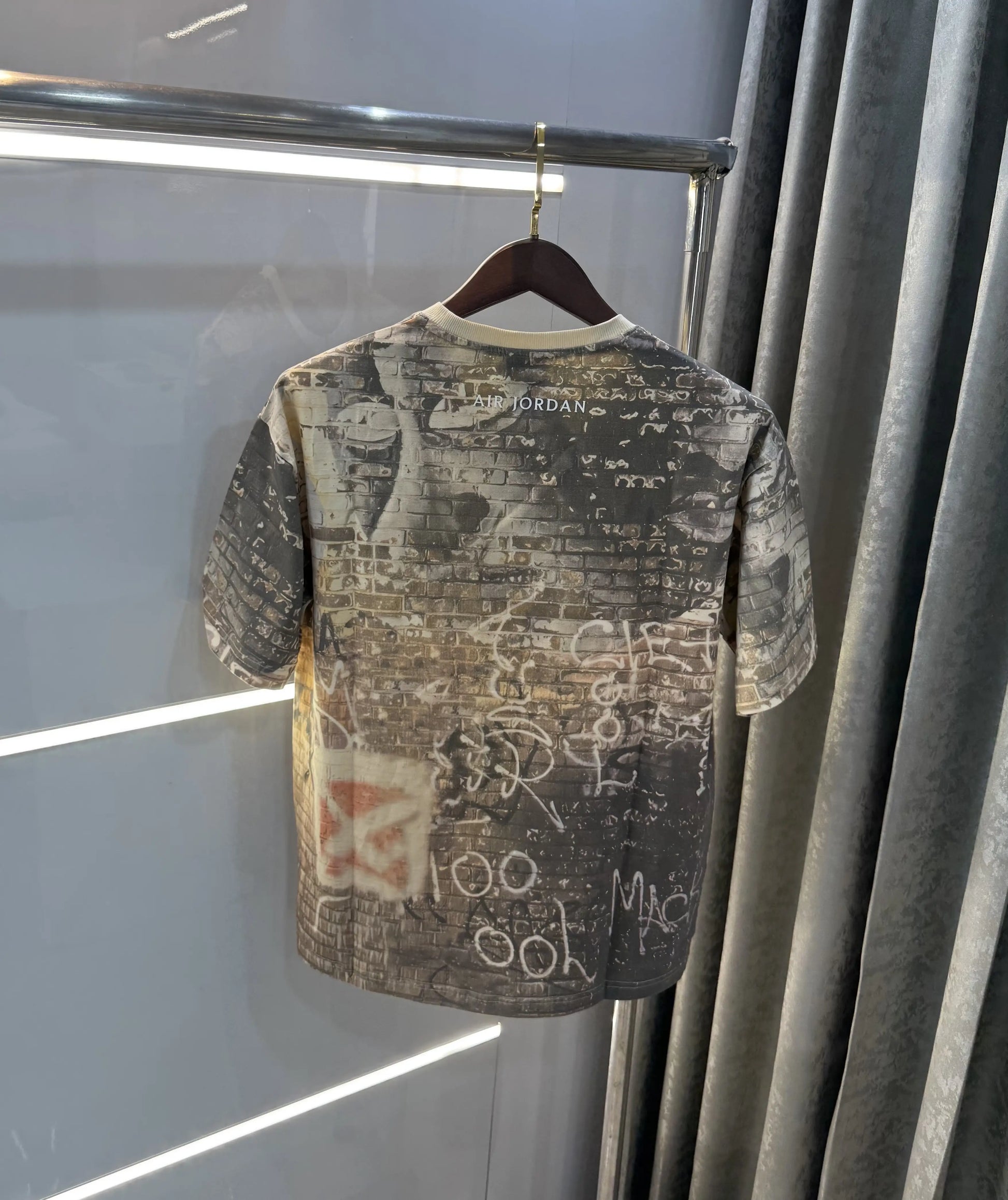 Air Jordan Beige Back Logo Imported Oversized T-Shirt