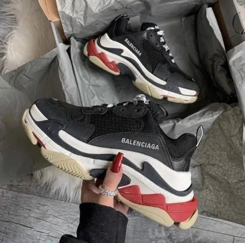 Balenciag_a Triple S Red Black