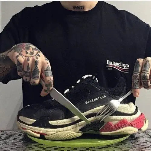 Balenciag_a Triple S Red Black