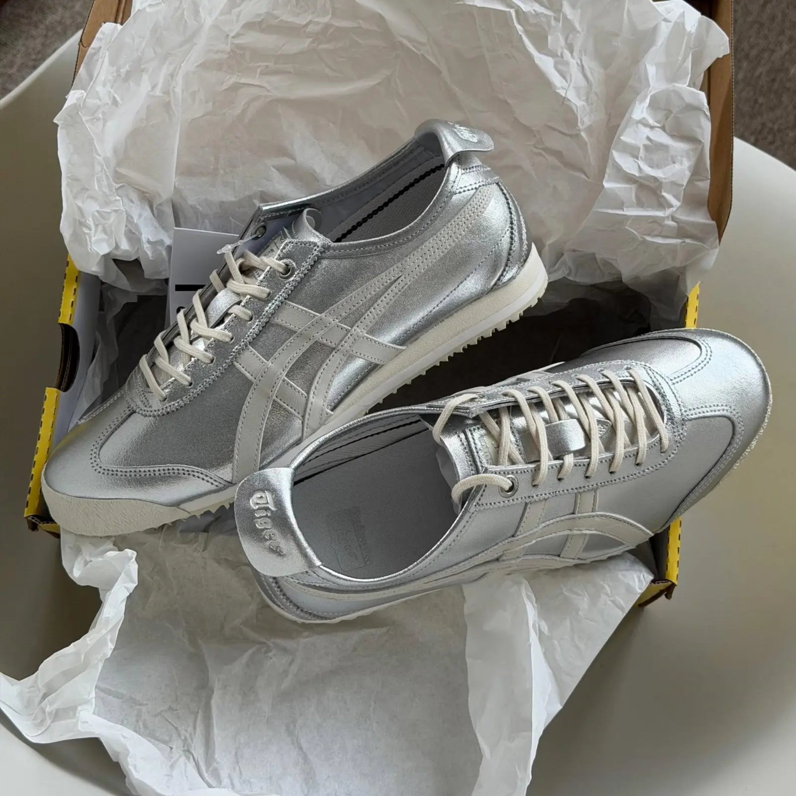 Copy Onitsuk_a Tiger Mexico 66 SD Pure Silver Cream  7A Premium Sneakers D-2077