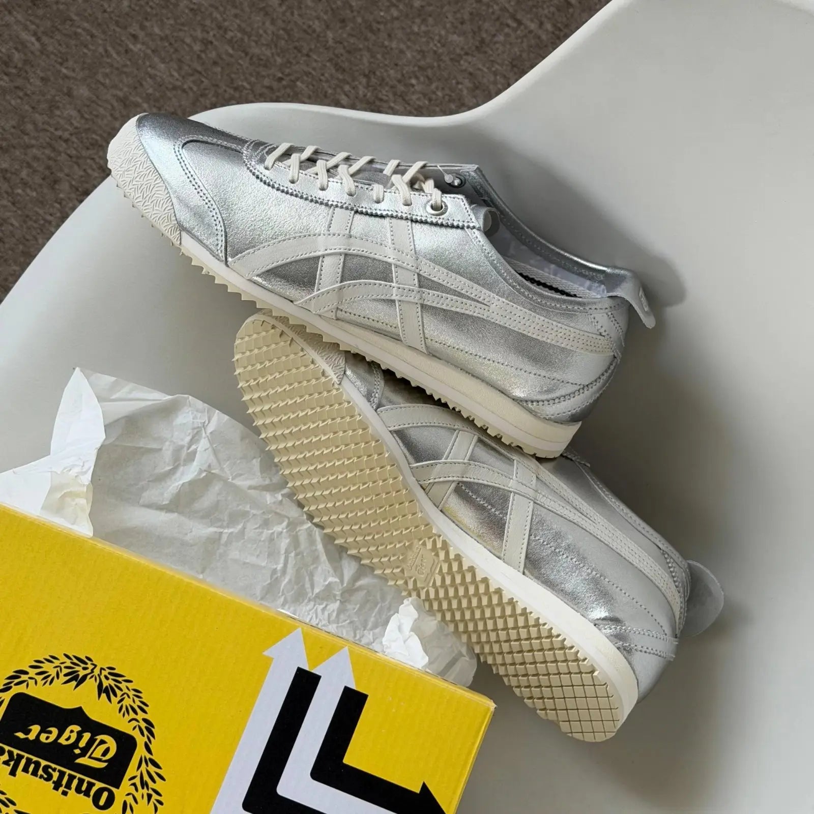 Copy Onitsuk_a Tiger Mexico 66 SD Pure Silver Cream  7A Premium Sneakers D-2077