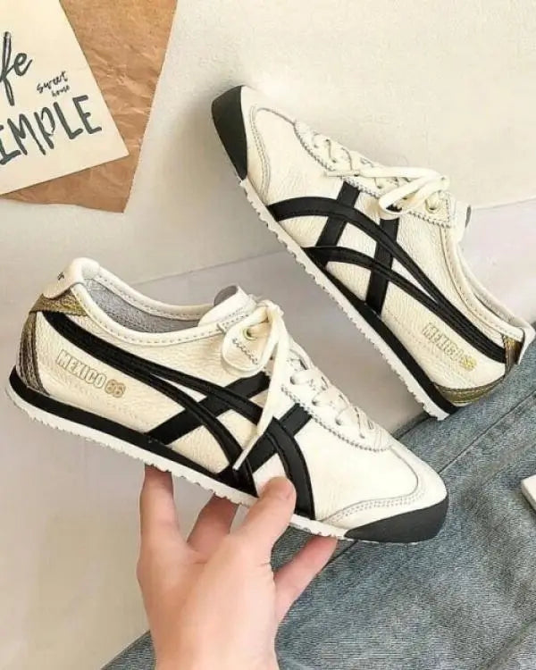 Onitsuka Tiger MEXICO 66 Cream Gold Black 1st Leather Quality Fixxx