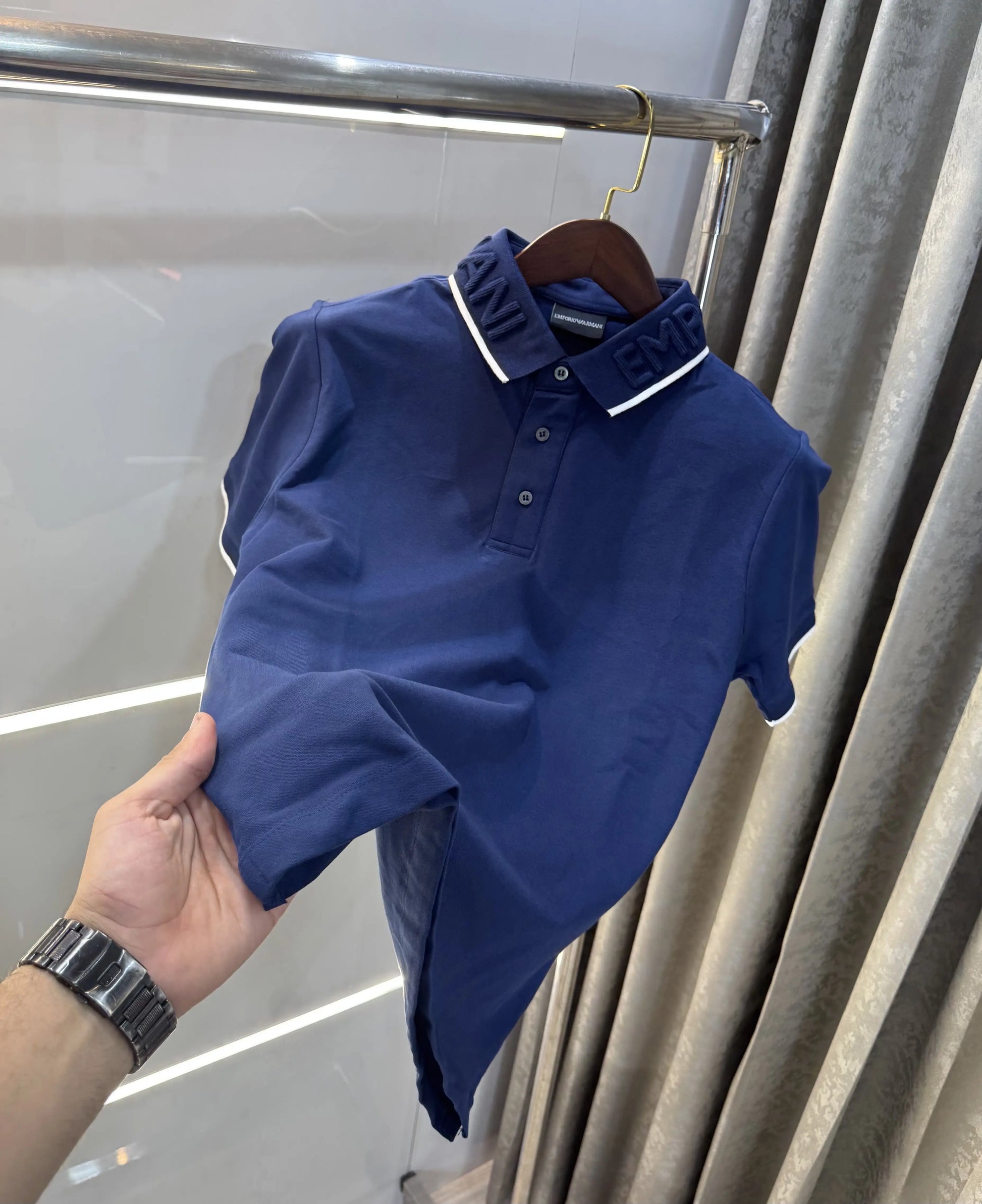Emporio Arman i Petrol Blue Premium Polo T-Shirt