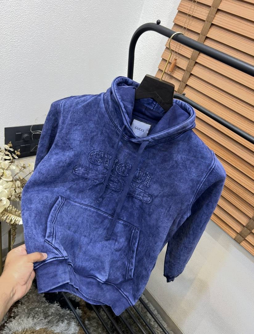 Gucc_i Tie Dye Print Italian Imported Premium Denim Hoodie