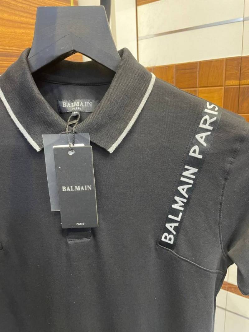 Balmai_n Paris Logo Strap Premium Polo T-shirt