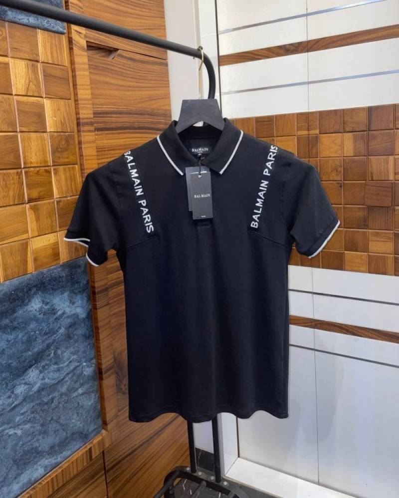 Balmai_n Paris Logo Strap Premium Polo T-shirt