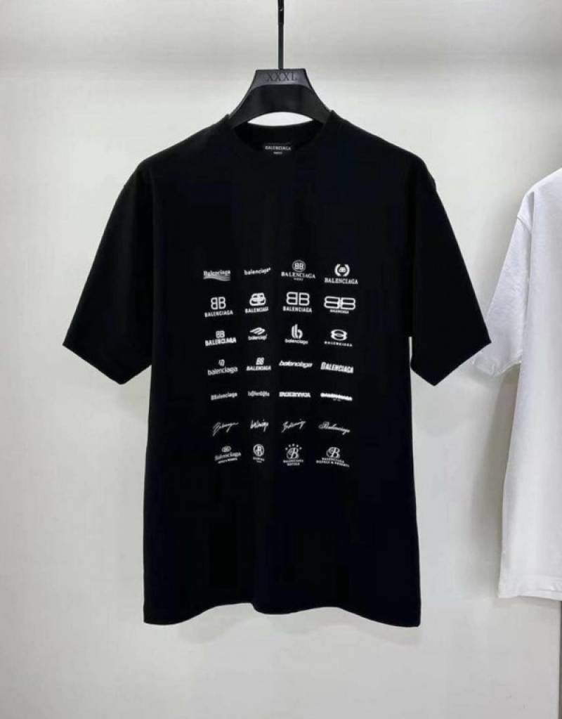Balenciaga Logo Printed Imported Premium Drop Shoulder T-shirt