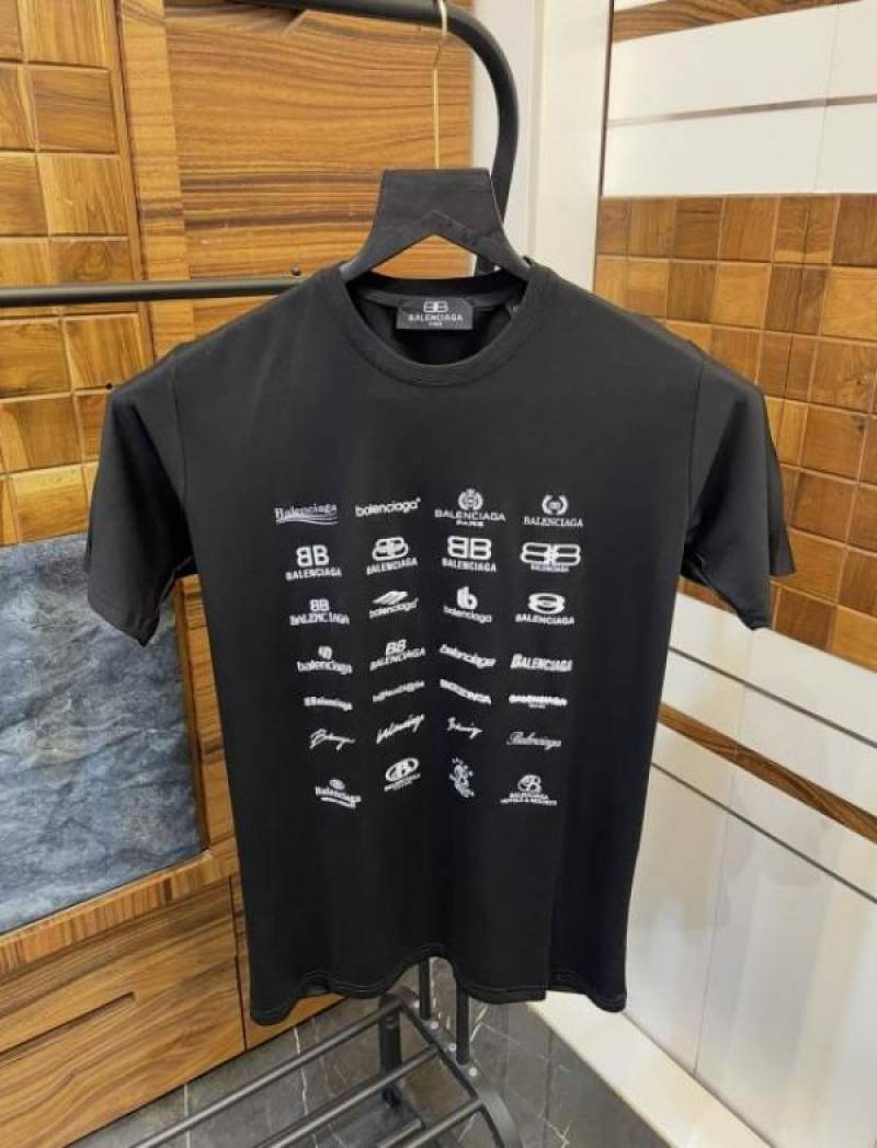 Balenciaga Logo Printed Imported Premium Drop Shoulder T-shirt
