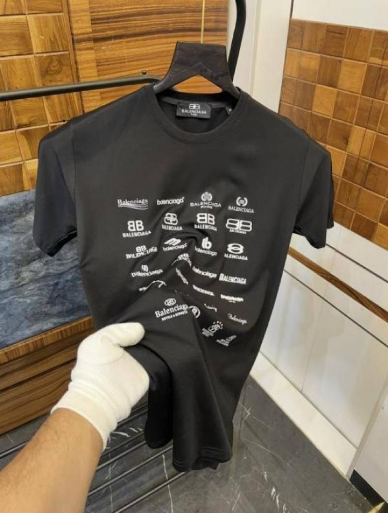 Balenciaga Logo Printed Imported Premium Drop Shoulder T-shirt