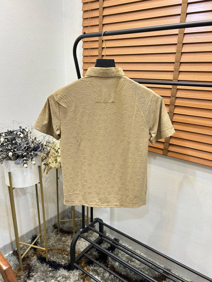 Loui_s Vuitton Monogram Embossed Self Print Imported Polo T-shirt