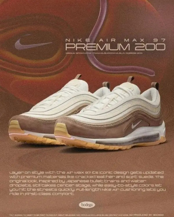 Nik_e Airmax 97 Muslin Pink Foam Crepe Brown
