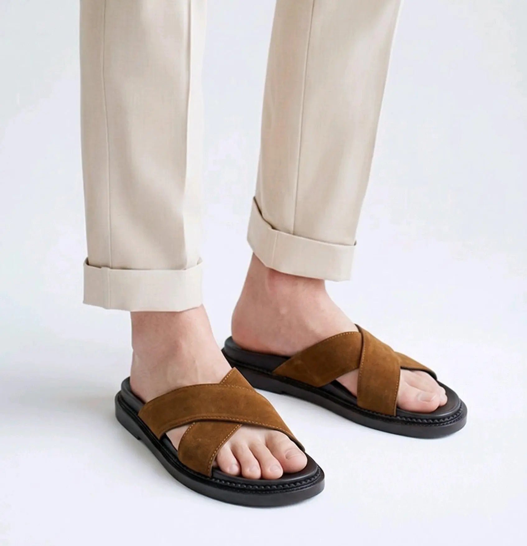 Zara_Tan Premium Slide For Men