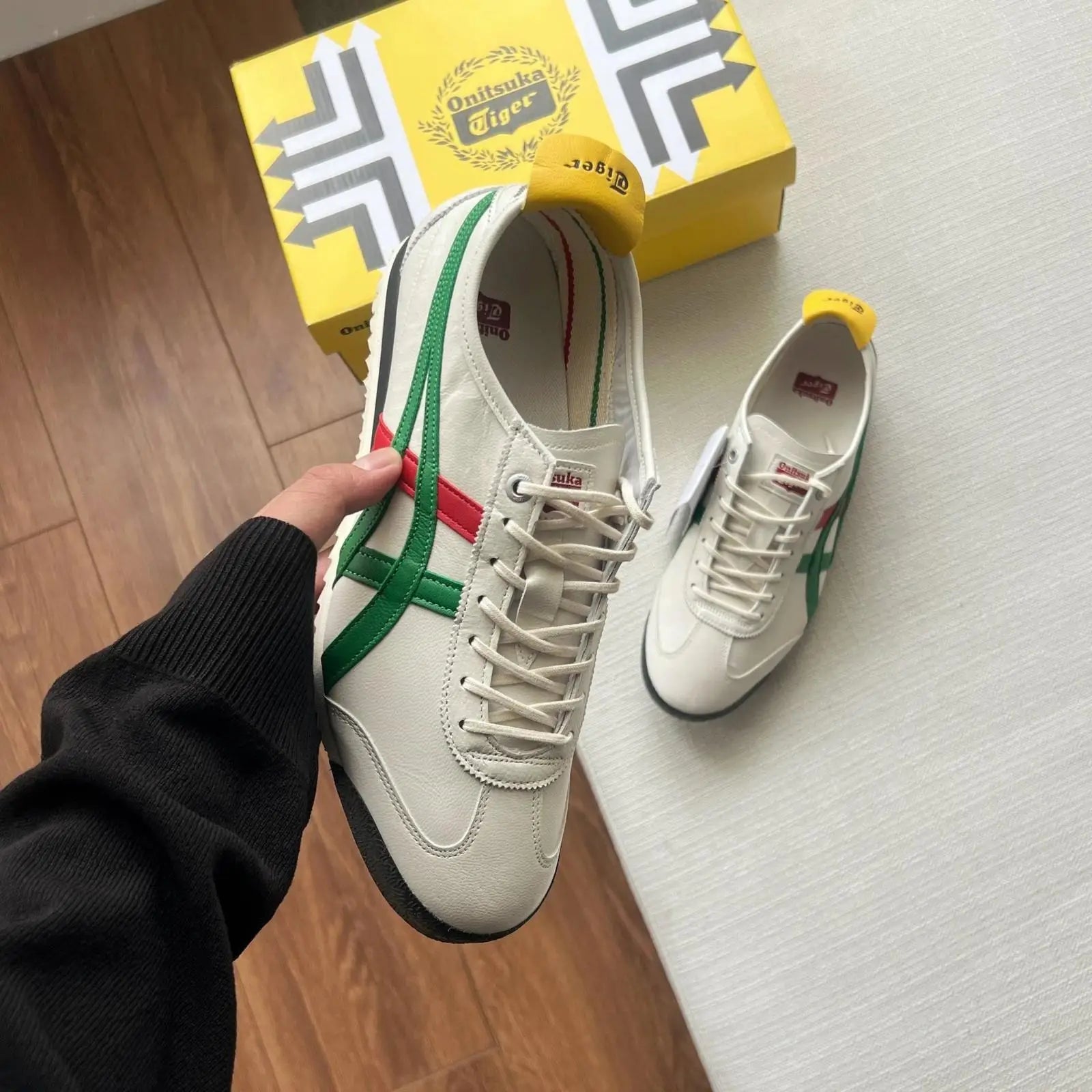 Onitsuka Tiger Mexico 66 SD Birch Green Red Sneakers Mens D-2079