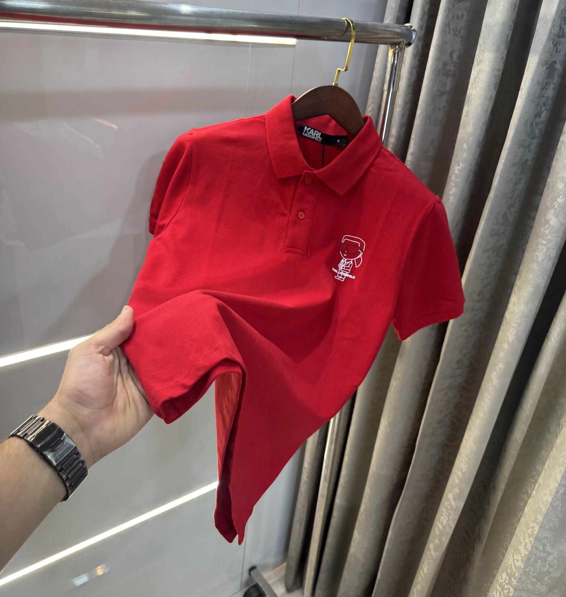 Karl Lagerfled Red Imported Polo T-Shirt