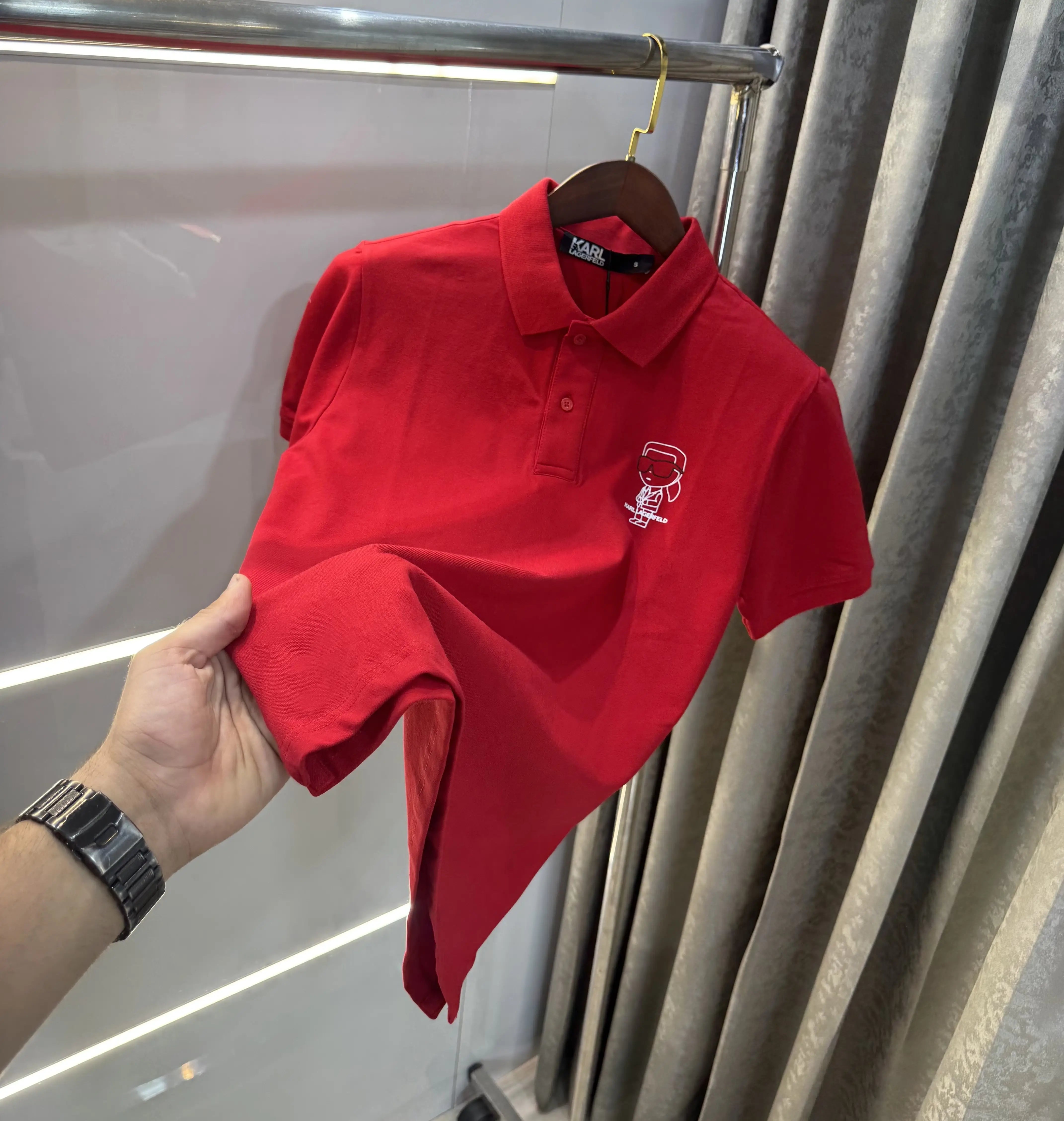 Karl Lagerfled Red Imported Polo T-Shirt