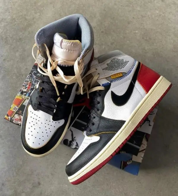 Nik_e Jordan Retro 1 High X Union Black Toe Leather Surplus Semi UA