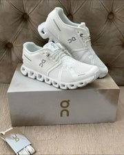 On Cloud Running 5 All White Shoes