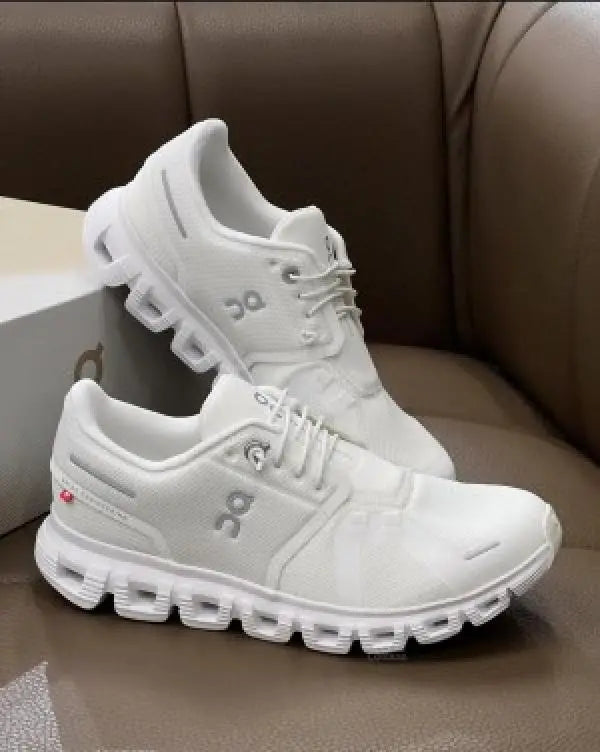 On Cloud Running 5 All White Shoes