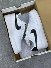 Nik_e AirForce 107 White and Black Swoosh Leather