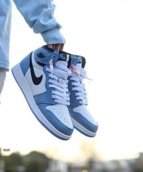 Nike Air Jordan Retro 1 UNIVERSITY BLUE LEATHER SHINE (SEMI UA)