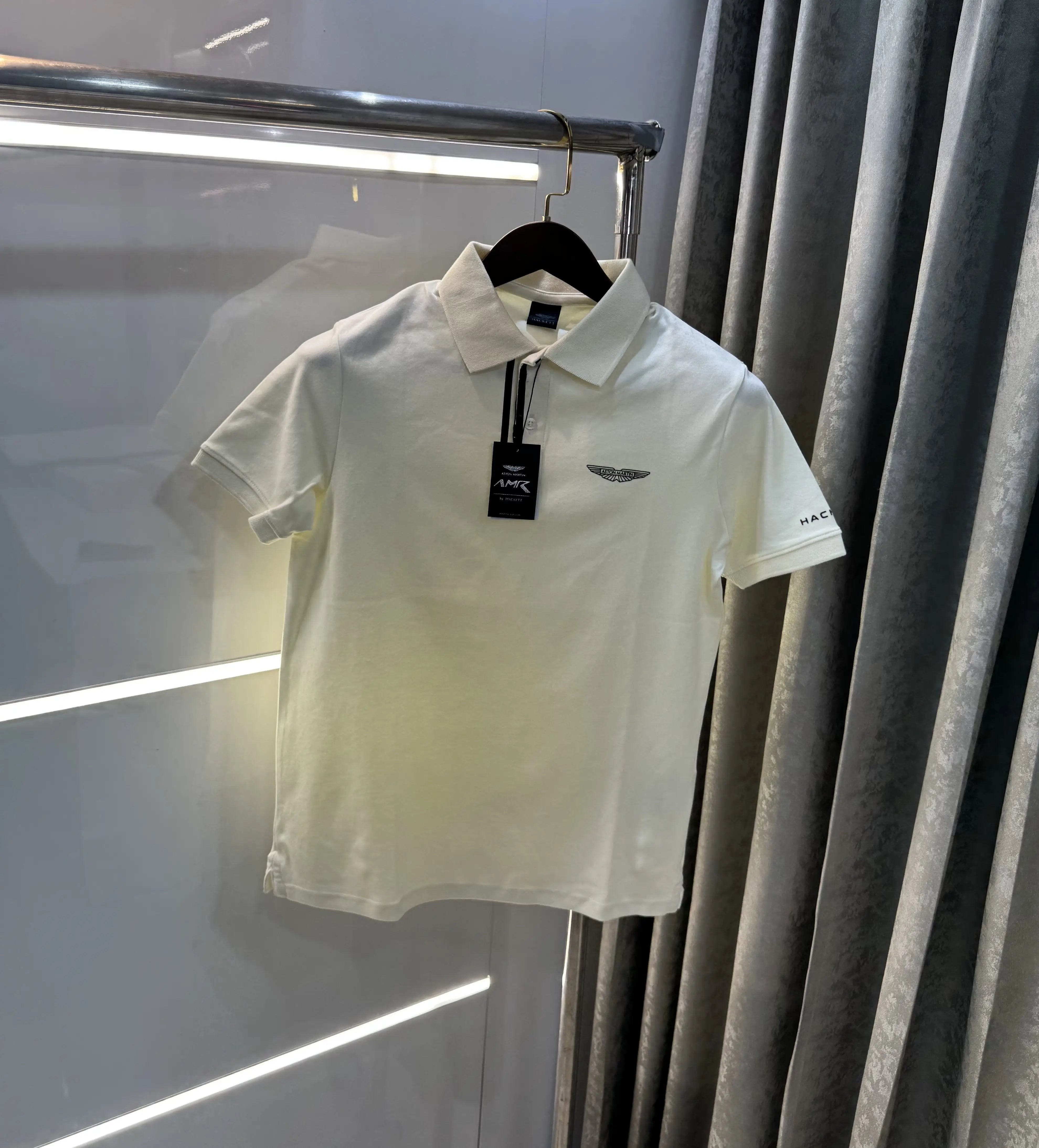 Hacket Cream Logo Work Premium Polo T-Shirt