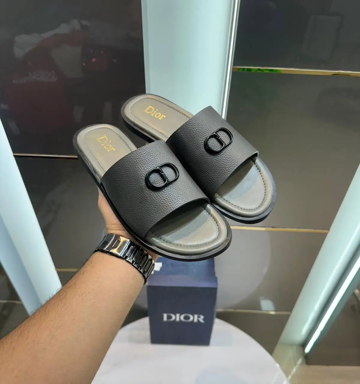 Dior_CD Grey Premium Slide