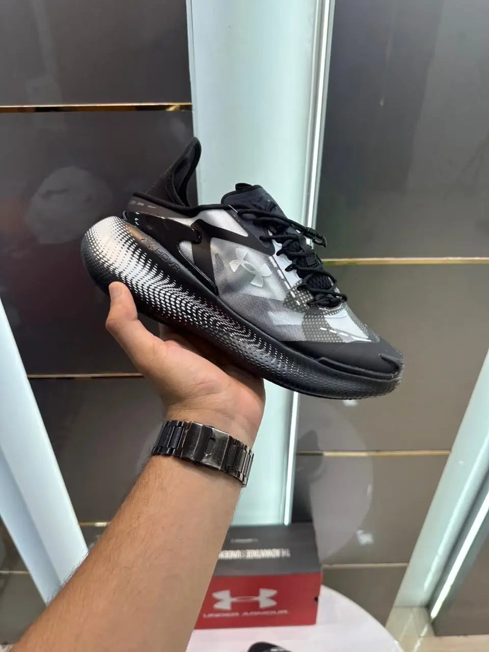 Under_Armour Echo Slip Speed Black White Shoes