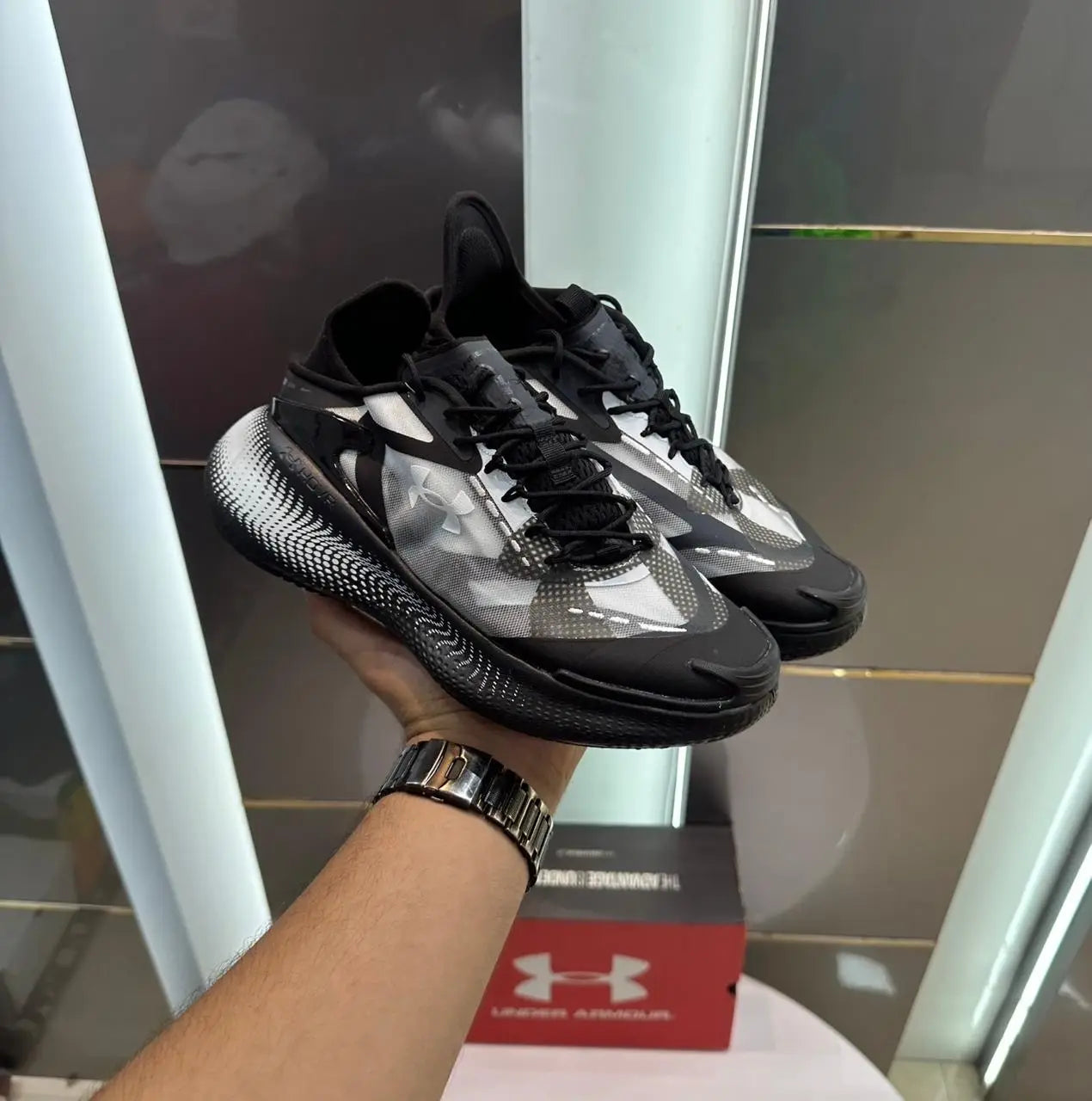 Under_Armour Echo Slip Speed Black White Shoes